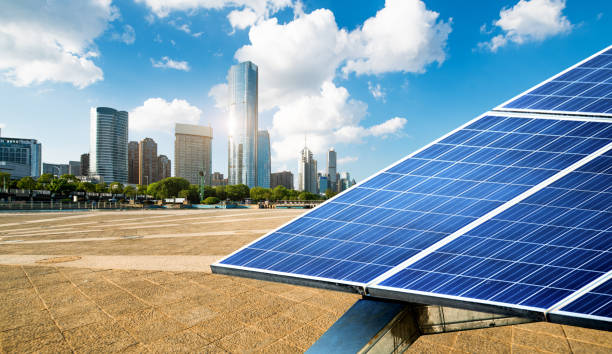 istock Shanghai urban landscape, landmarks and solar panels 842738696