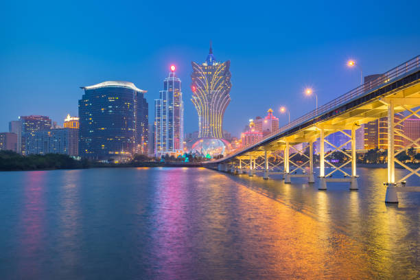 istock Nam Van Lake with the Macau cityscape at night 842750928