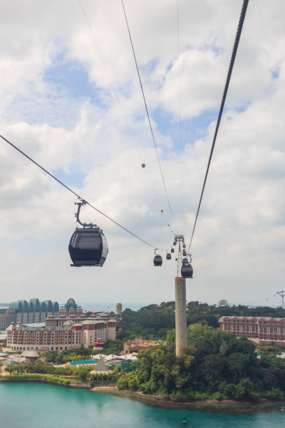 Cable car in Sentosa island stock photo