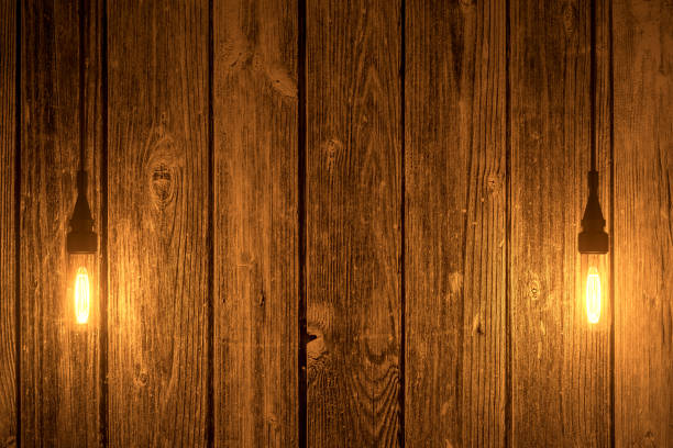istock 3D Rendering Of Two Classic Bulbs On Wooden Background 842755846