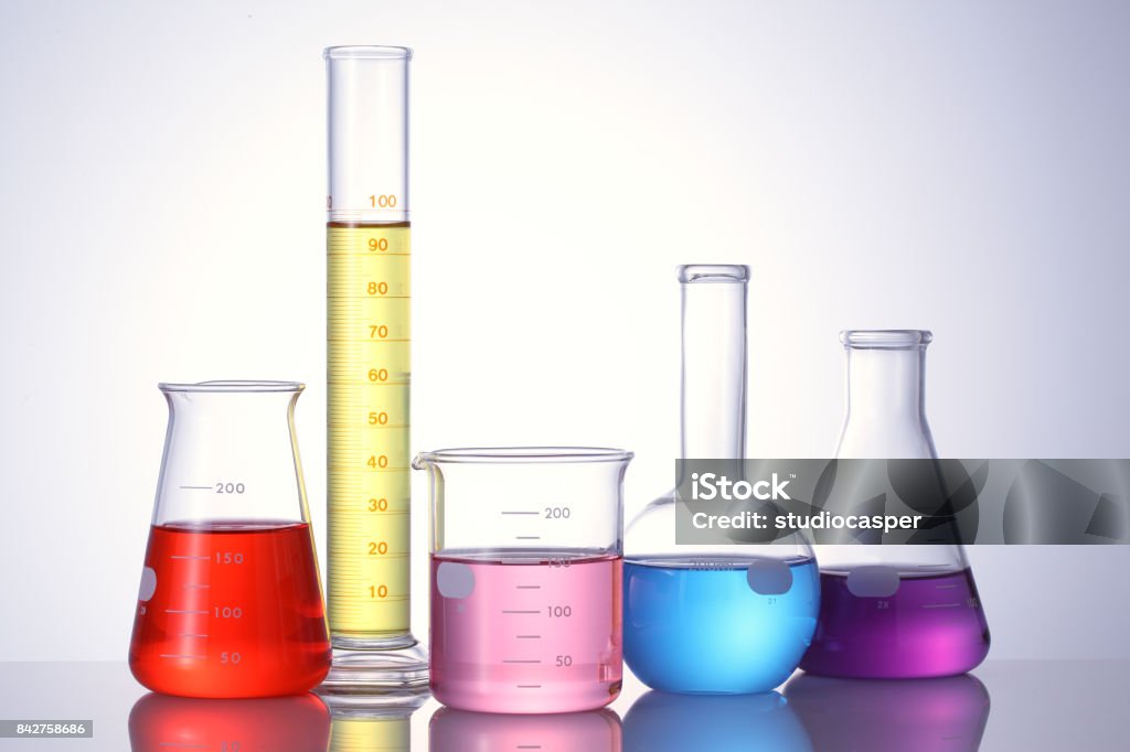 Verschiedene Laborglas - Lizenzfrei Messgefäß Stock-Foto