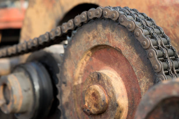 istock Gear wheel of heavy machinery 842759046
