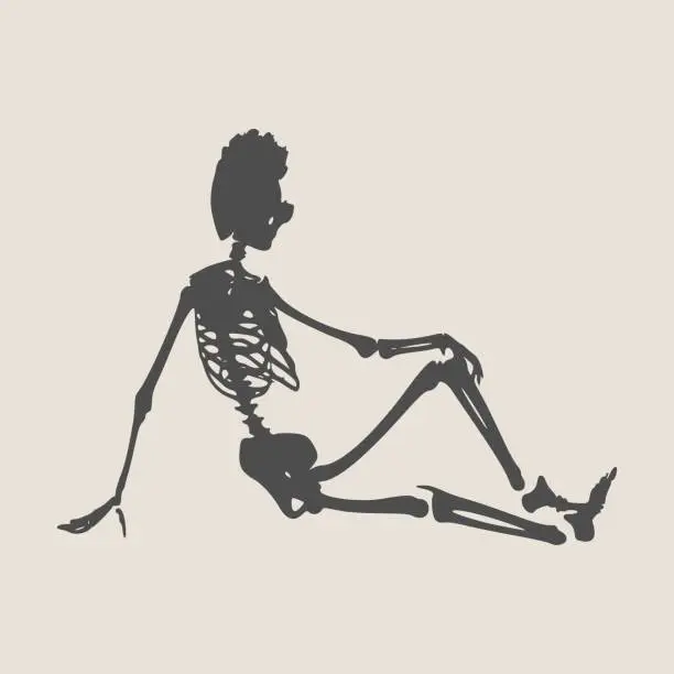 Vector illustration of Halloween human skeleton
