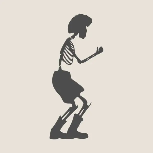 Vector illustration of Halloween human skeleton