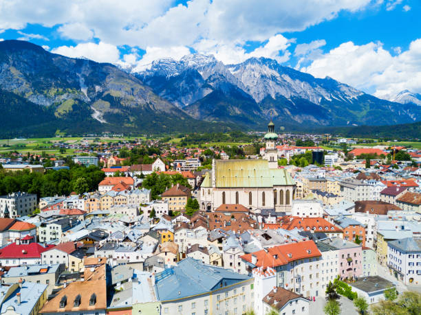 Hall Tirol aerial view