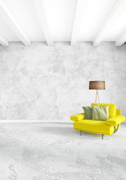 istock Modern loft interior bedroom or living room with eclectic wall with space. 3D rendering. 842768614