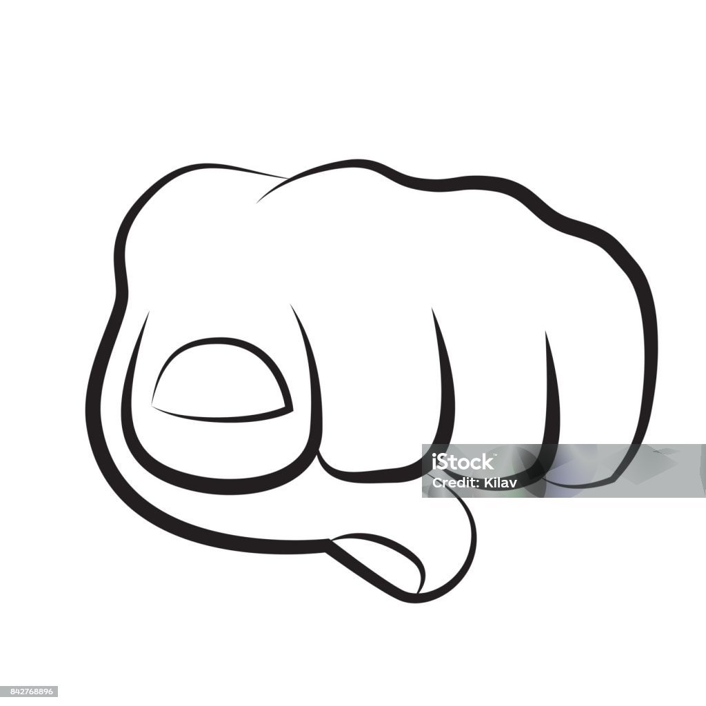 Finger Pointer Front Hand Pointing Finger At Viewer From Front Vector Illustration Stock ...