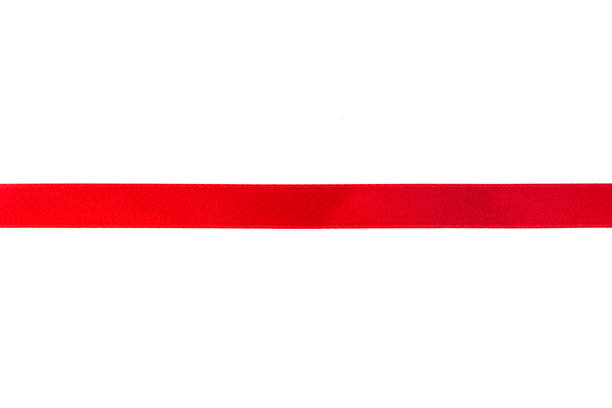 istock Red ribbon with bow isolated on white background. 842773480