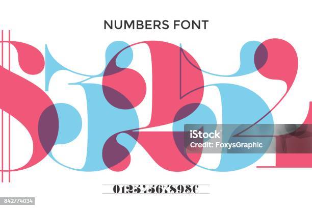 Font Of Numbers In Classical French Didot Stock Illustration - Download Image Now - Number, Typescript, Retro Style