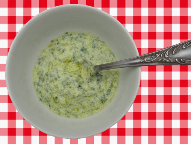 istock Yogurt sauce to the aromatic plant 842781700