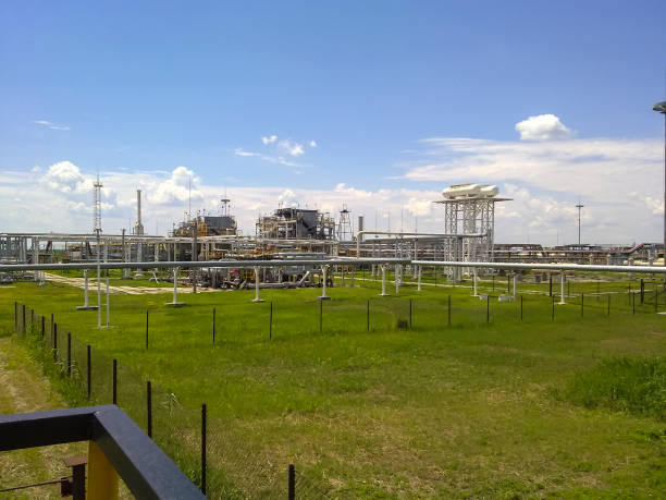 istock Oil industry object. Technological pipelines and equipment. 842789964