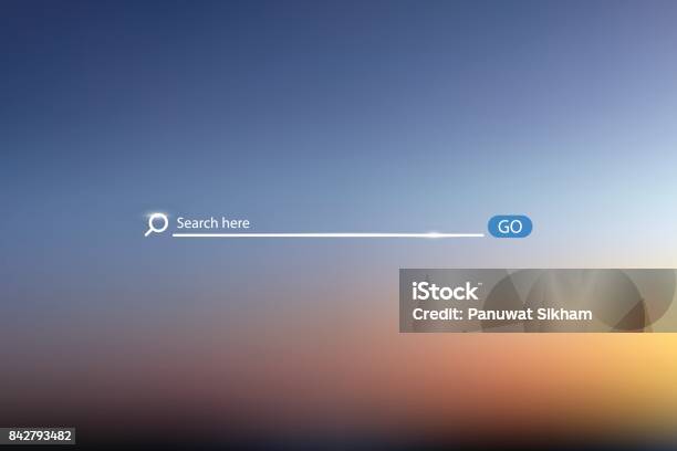 Search Bar Vector Illustration On Background Of Sky Simple Search Box Field Ui Element Stock Illustration - Download Image Now