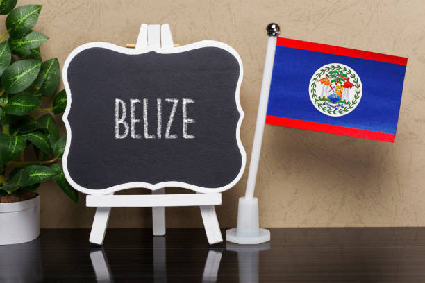 belize - flag of belize foto e immagini stock