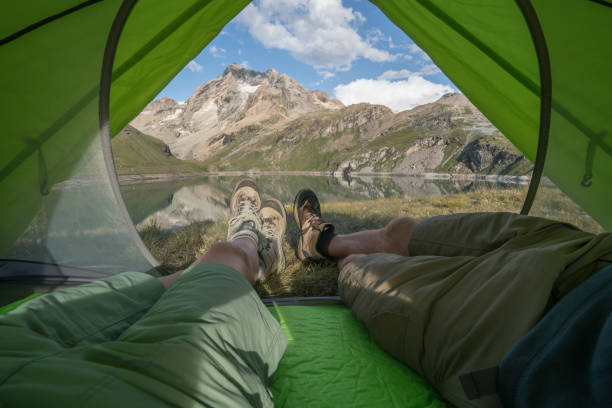 istock Personal perspective of campers in tent 842793878