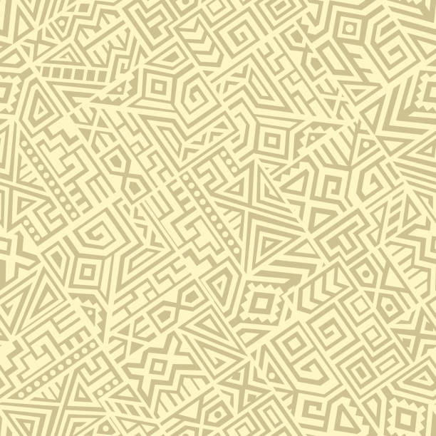 Creative Vector Seamless Pattern Creative Ethnic Style Square Seamless Pattern. Unique geometric vector swatch. Perfect for screen background, site backdrop, wrapping paper, wallpaper, textile and surface design. Trendy boho tile. mayan stock illustrations