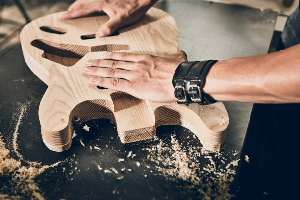 istock Manufacture of guitars 842798298