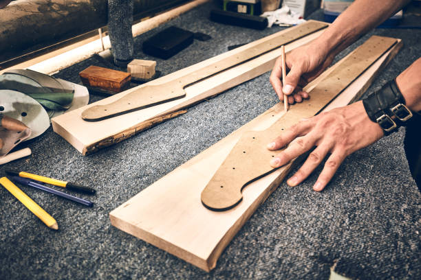 istock Manufacture of guitars 842798328