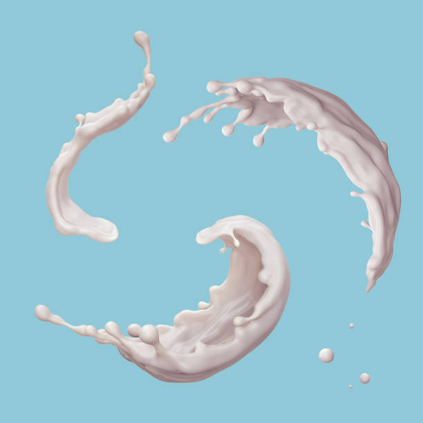 istock 3d render, abstract white liquid, milky splashes, milk jets, yogurt, food ingredient, isolated splashing, beverage, clip art 842801534