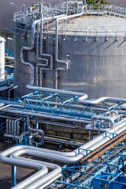 istock Steel pipelines in the Refinery 842805344