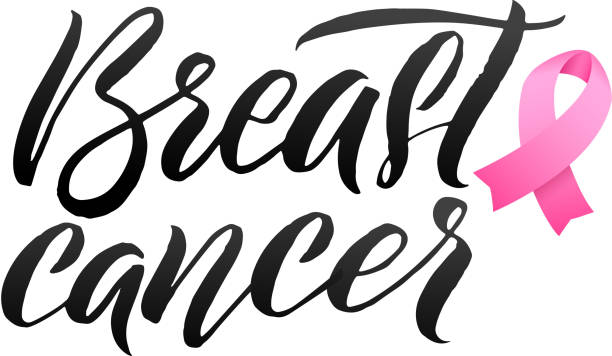 illustrazioni stock, clip art, cartoni animati e icone di tendenza di vector breast cancer awareness calligraphy poster design. nastro rosa a tratto. ottobre è il mese della consapevolezza del cancro - breast cancer cancer breast cancer awareness ribbon pink