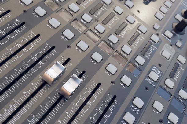 istock Close-up of sliders on sound board 842820384