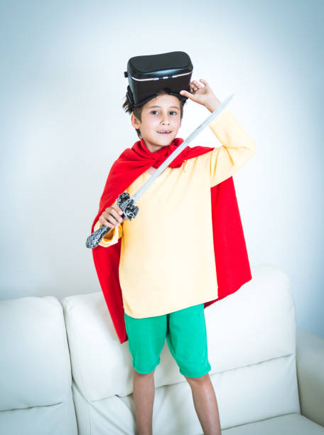 istock Young boy play the video game with Virtual Reality 842825834