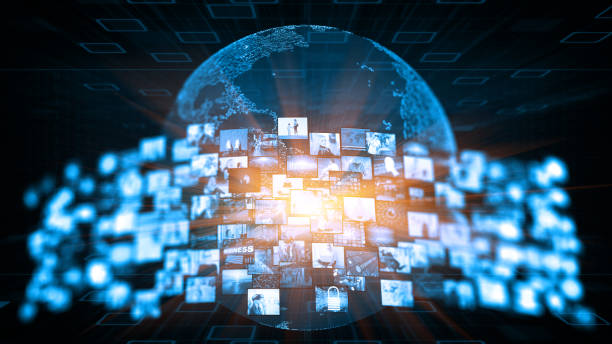 istock Media concept video wall with small screens 842826030