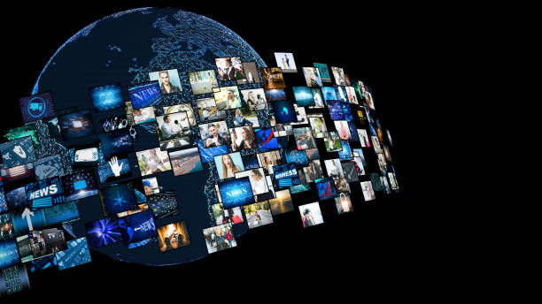 istock Media concept video wall with small screens 842826100