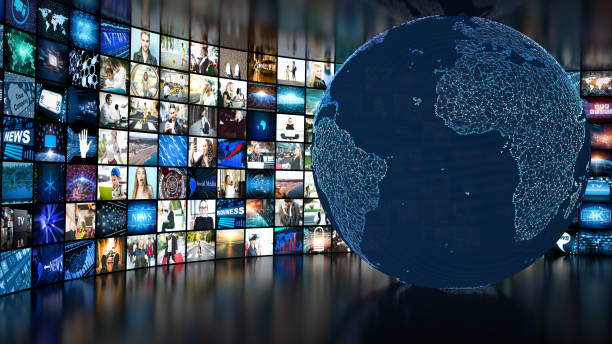 istock Media concept video wall with small screens 842826102