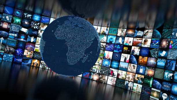 istock Media concept video wall with small screens 842826106