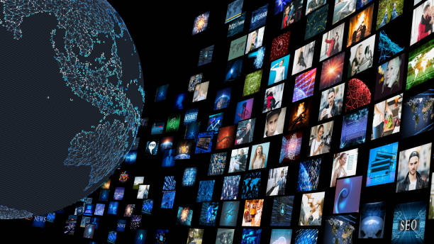 istock Media concept video wall with small screens 842826116