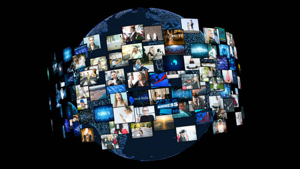 istock Media concept video wall with small screens 842826124