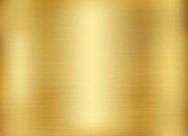 Gold background, gold polished metal, steel texture vector art illustration