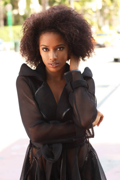 American beauty with curly hair.