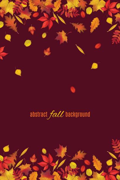 illustrazioni stock, clip art, cartoni animati e icone di tendenza di foglie autunnali isolate su sfondo marrone scuro - chestnut autumn september leaf