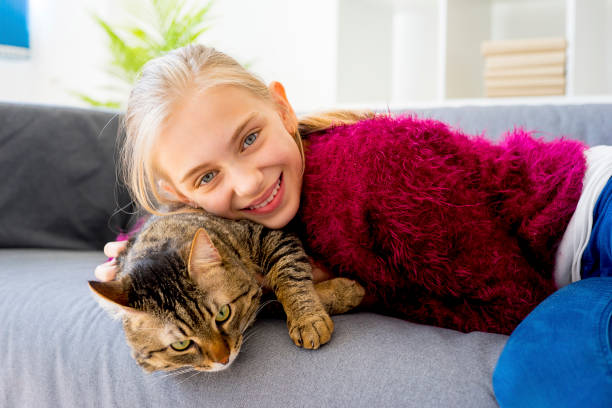 istock Girl with a cat 842848730