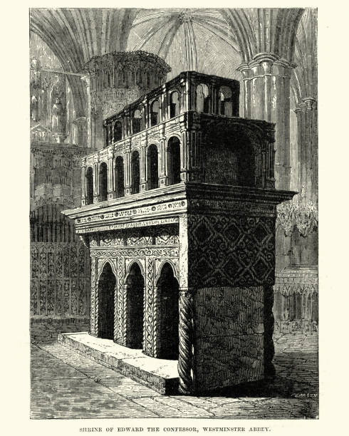 sanktuarium edwarda spowiednika, opactwo westminsterskie - city of westminster abbey london england edward the confessor stock illustrations