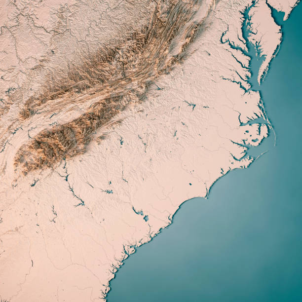istock North Carolina State USA 3D Render Topographic Map Neutral 842849944
