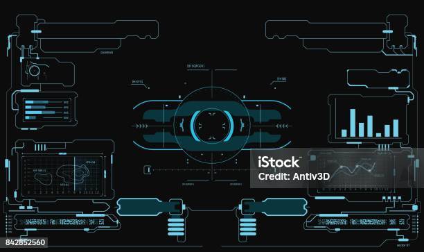 Interface Utilisateur Futuriste Interface De Hud Interface De Jeu Vecteurs libres de droits et plus d'images vectorielles de Interface utilisateur graphique