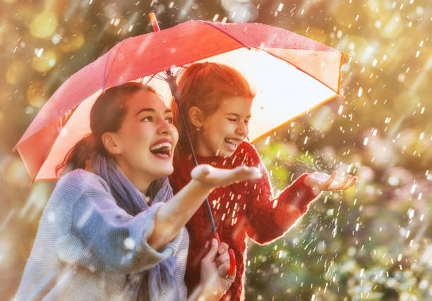 istock family with red umbrella 842853706