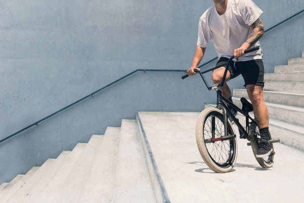 Young BMX bicycle rider
