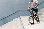 istock Young BMX bicycle rider 842858226