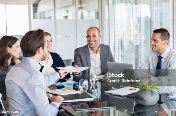 Businesspeople Working In Meeting Stock Photo - Download Image Now - Business Meeting, Staff Meeting, Meeting
