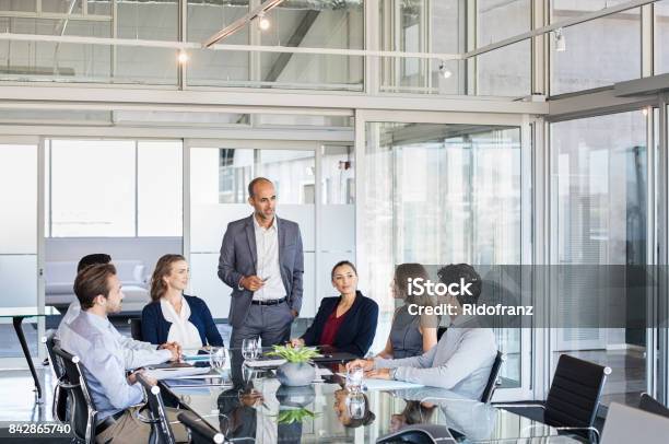 Business Team In A Meeting Stock Photo - Download Image Now - Meeting, Leadership, Business Person