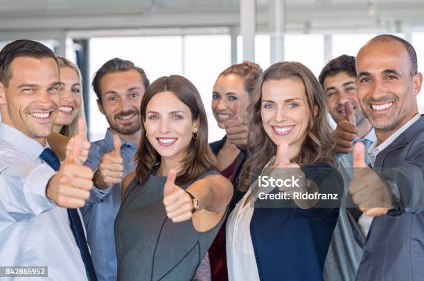 Successful Business Team Stock Photo - Download Image Now - Thumbs Up, Business, People