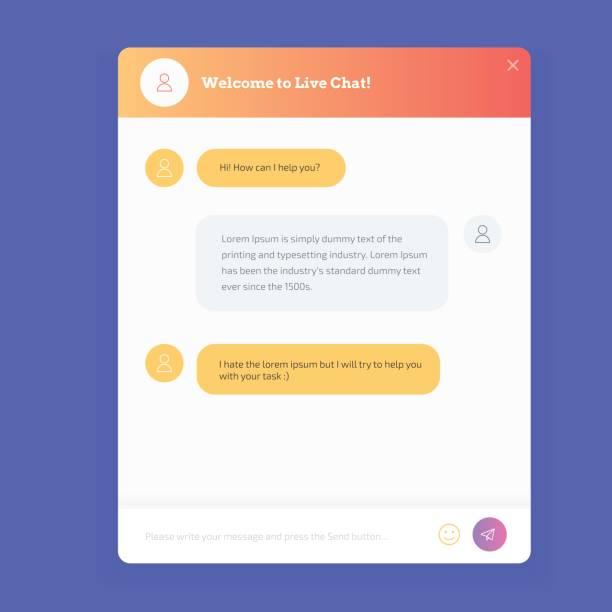 Live chat window to obtain live support on website. Contact form live support Live chat window to obtain live support on website. Live chat window to obtain answers to user questions. Modern colors UI mobile design. building feature stock illustrations