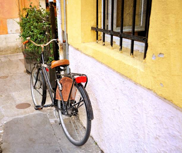 istock Vintage bicycle for woman resting on a wall. 842879236