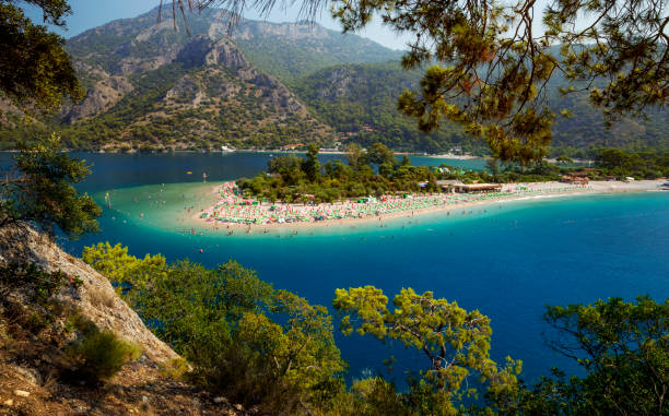 Blue Lagoon in Oludeniz Fethiye, Turkey stock photo