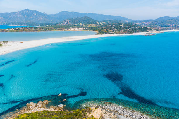 Colorful shore in Porto Giunco, Villasimius. Sardinia, Italy