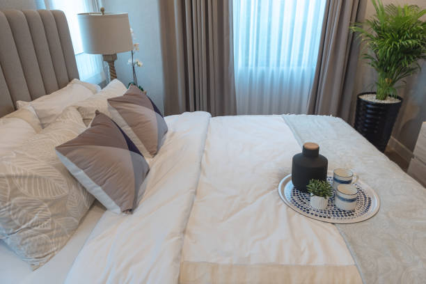 istock classic bedroom style with set of pillows 842887090